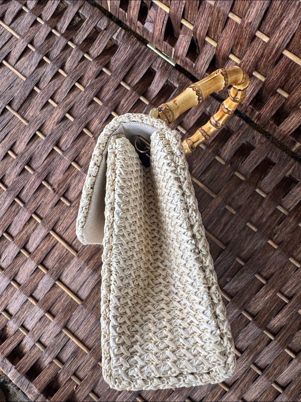 Tommy Bahama Natural Woven Straw/Raffia Handbag - Picture 7 of 12